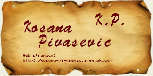 Kosana Pivašević vizit kartica